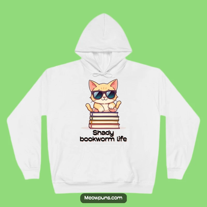 Funny Cool Cat Sunglasses Hoodie: Cozy Up in Literary Style!