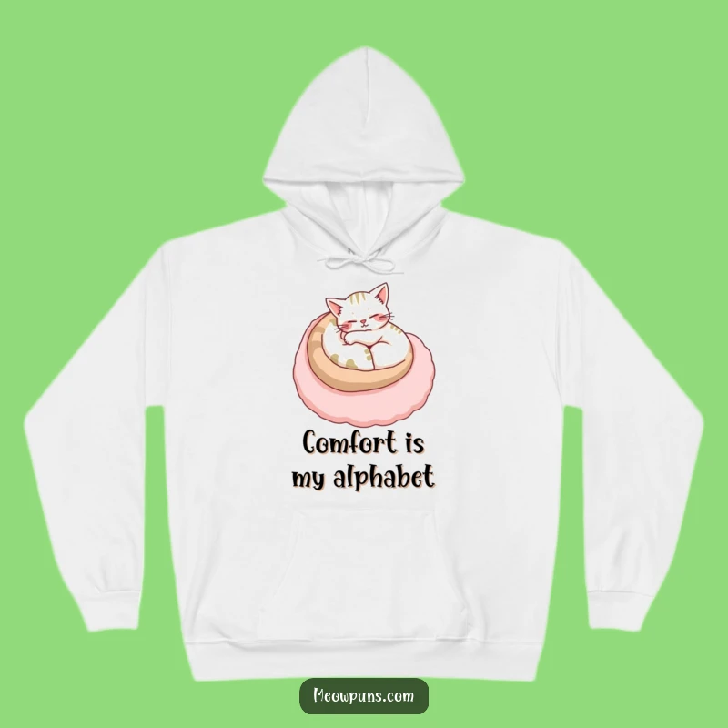 Funny Cozy Cat Letter Hoodie: Warm Feline Comfort for a Snuggly, Hilarious Gift