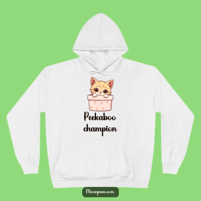 Funny Curious Cat Gift Box Hoodie - Cozy & Hilarious Wear for Surprise Lovers