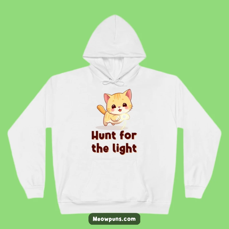 Funny Playful Cat Laser Dot Hoodie - Cozy & Hilarious Gear for Chase Enthusiasts