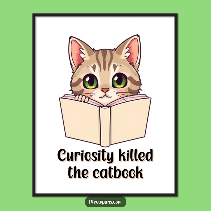 Free Printable Wall Art: Curious Tabby Cat, Intellectual Downloadable Decor