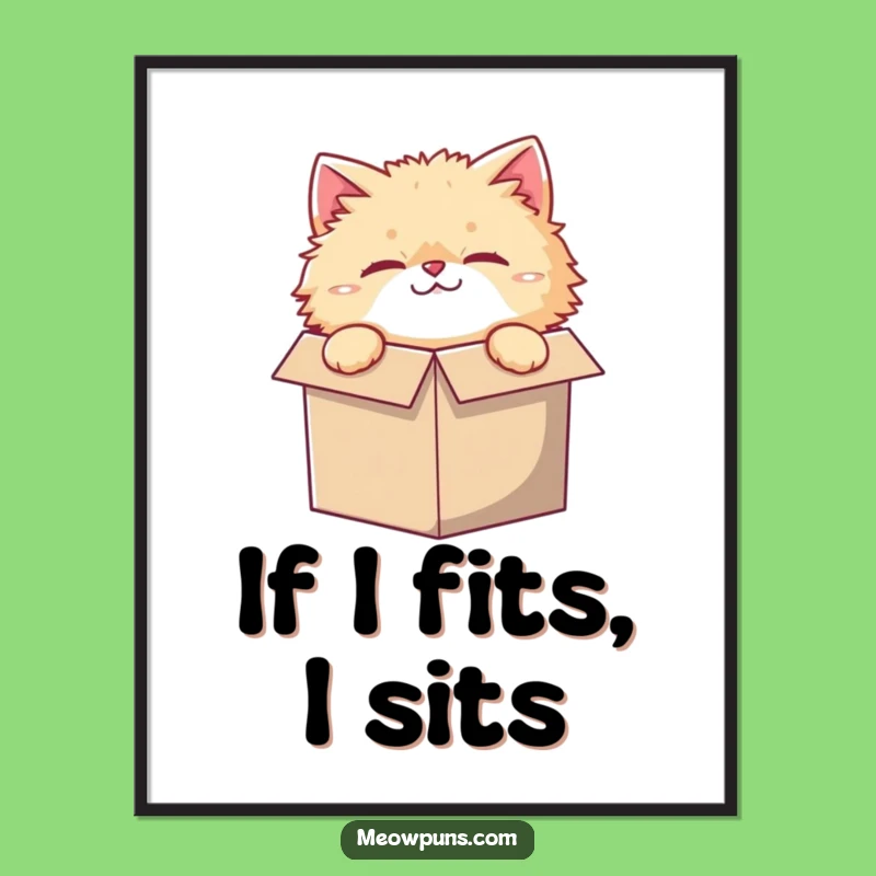 Funny Free Printable Wall Art: Cat in a Box for a Quirky Downloadable Decor