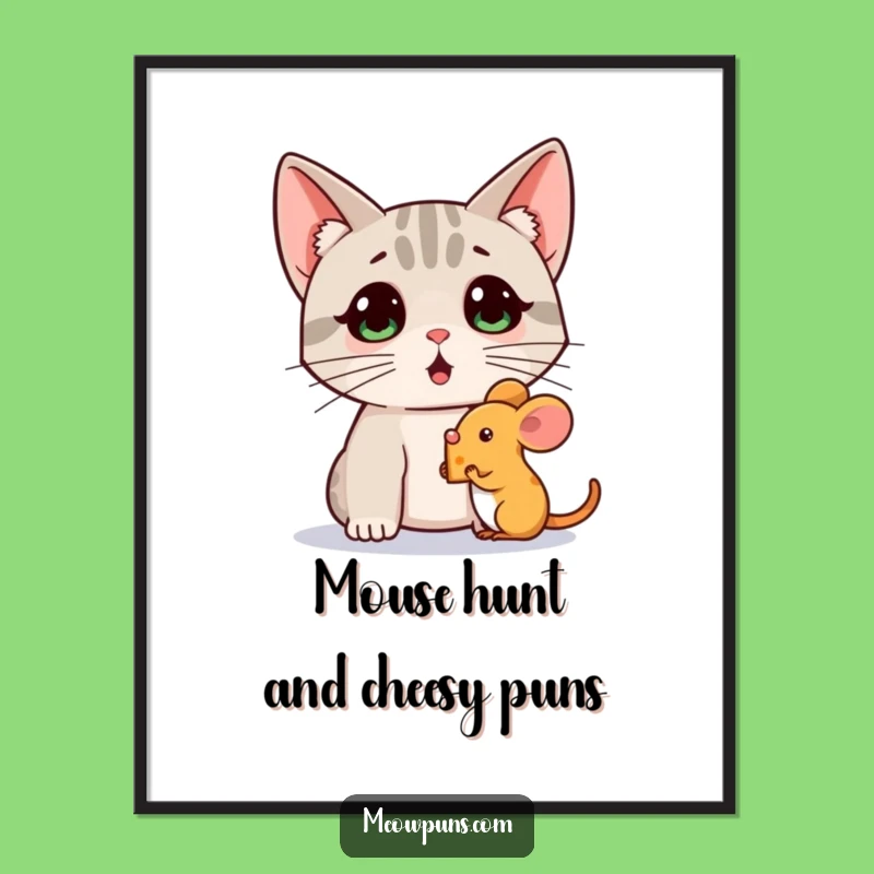 Funny Printable Wall Art: Cat Mouse Cheese Chase, Free Downloadable Decor