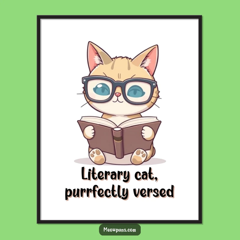 Funny Free Printable Wall Art: Scholarly Cat's Corner - Quirky Downloadable Decor
