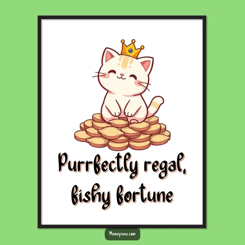 Free Printable Funny Wall Art: Royal Cat King, Luxe Decor, Downloadable Gift