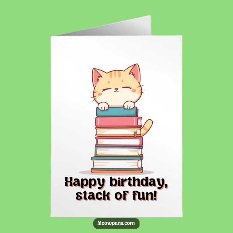 Free Printable Birthday Card: Cat's Balancing Act - Funny Downloadable Gift