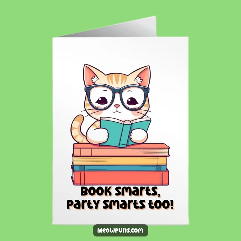 Free Printable Funny Birthday Card: Adorable Cat Reader, Perfect DIY Humorous Downloadable Gift