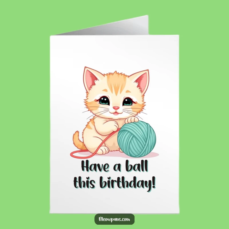 Free Printable Funny Birthday Card: Playful Kitten, Adorable DIY Humorous Downloadable Gift for Pawsome Celebrations