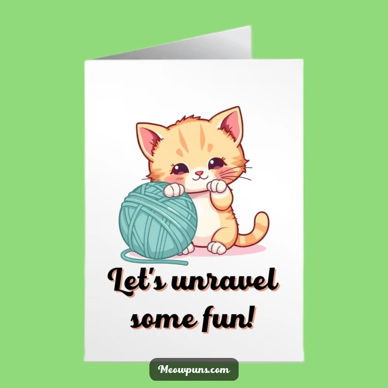 Free Printable Birthday Card: Funny Kitten Yarn Letter, Unique DIY Downloadable Gift