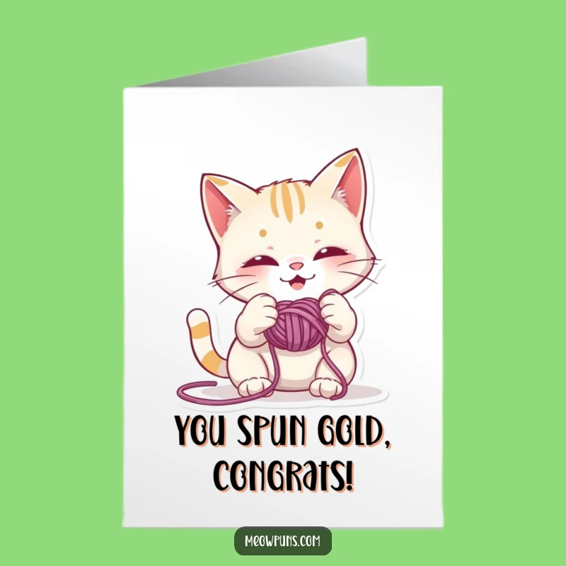 Free Printable Cat Congratulations Card: Yarn Chaos - Humorous Downloadable Greeting