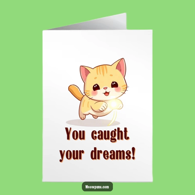 Free Printable Congrats Card: Cat Laser Dot Humor, DIY Downloadable Gift
