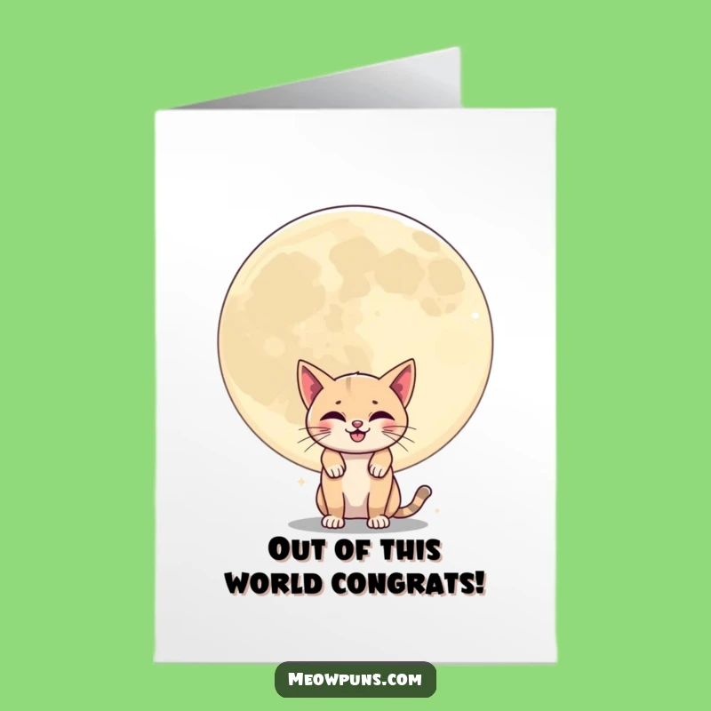 Free Printable Congrats Card: Cat Moon Shenanigans, Downloadable & Print at Home