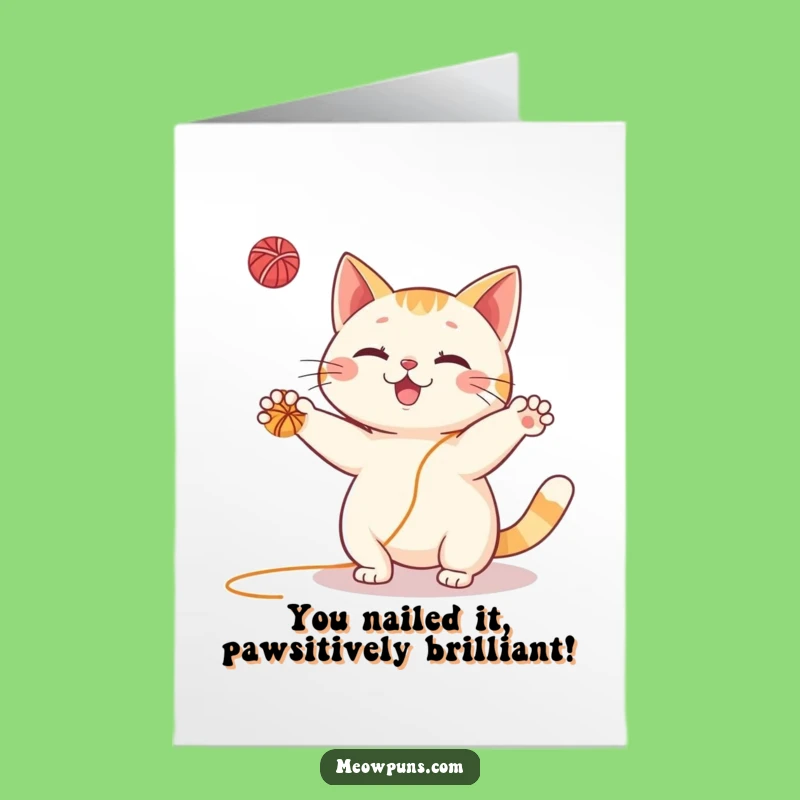 Free Printable Congrats Card: Hilarious Juggling Cat, DIY Downloadable Gift for Any Occasion