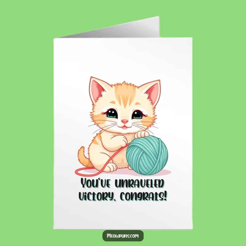 Free Printable Congrats Card: Playful Kitten, Hilarious DIY Downloadable Gift for Celebrating Achievements