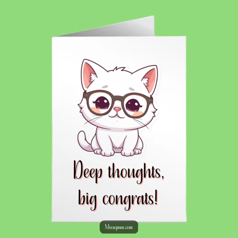 Free Printable Congrats Card: Smart Cat, Witty Downloadable Gift