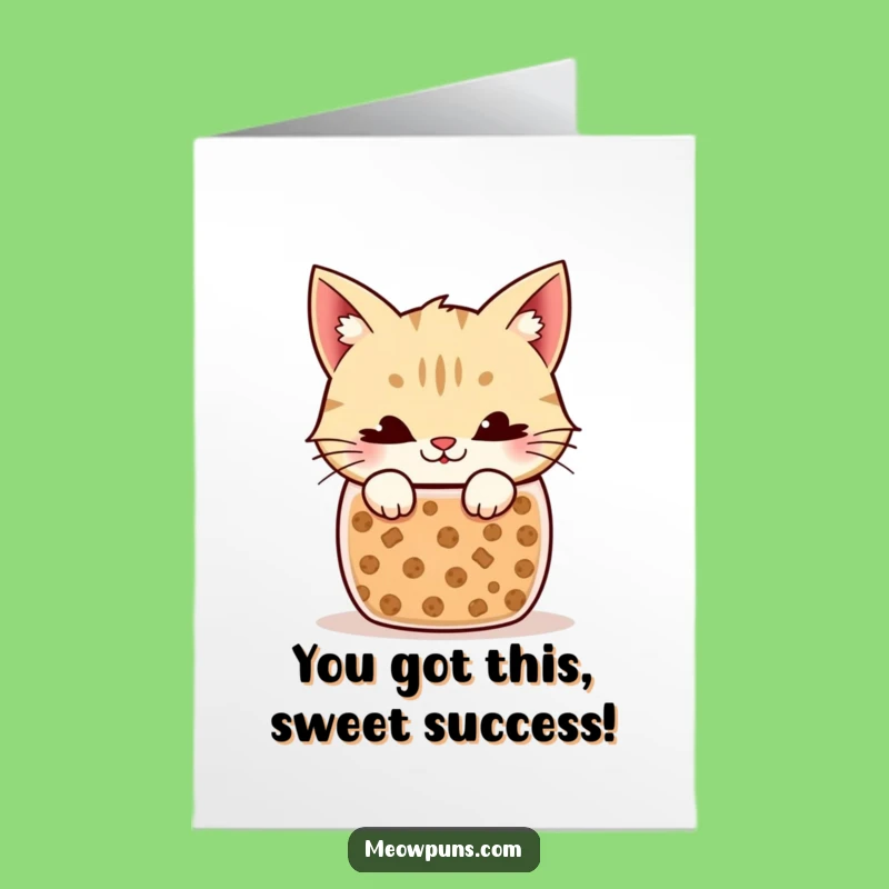 Free Printable Congrats Card: Sneaky Cat, Cookie Jar Vibes, DIY Downloadable Gift