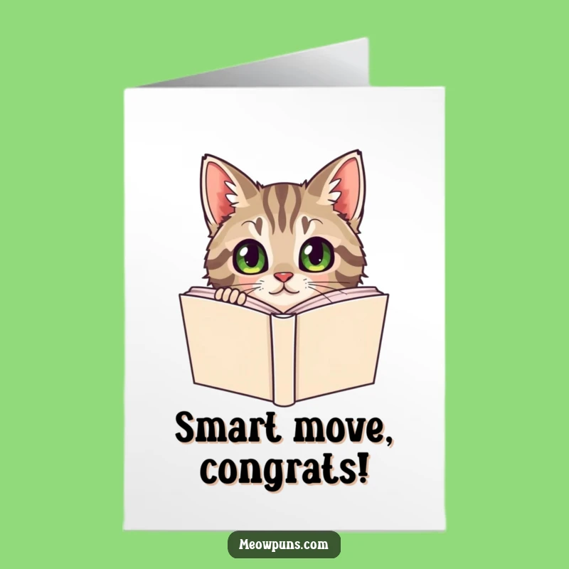 Free Printable Congrats Card: Smart Tabby Cat, Witty Downloadable Gift