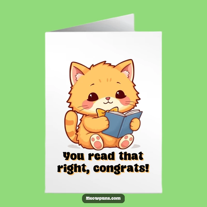 Free Printable Congrats Card: Dapper Orange Cat Achiever, Downloadable Gift