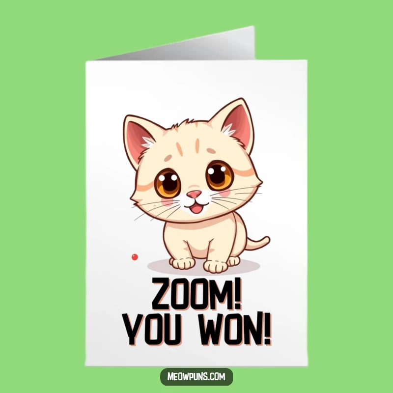 Free Printable Congrats Card: Googly Cat Laser Focus, Enthusiastic Downloadable