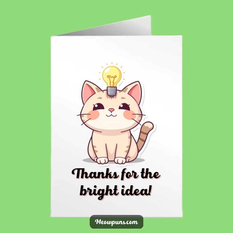 Free Printable Thank You Card: Cat's Clever Idea, Humorous Downloadable Gift for Gratitude