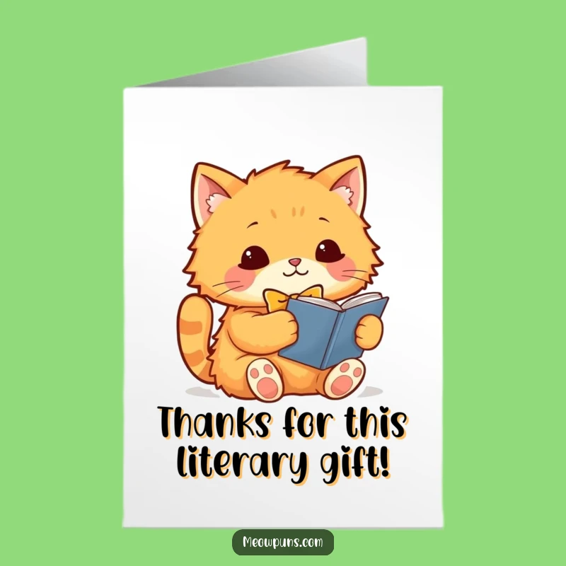 Free Printable Thank You Card: Orange Cat Scholar, Thoughtful Downloadable Gift