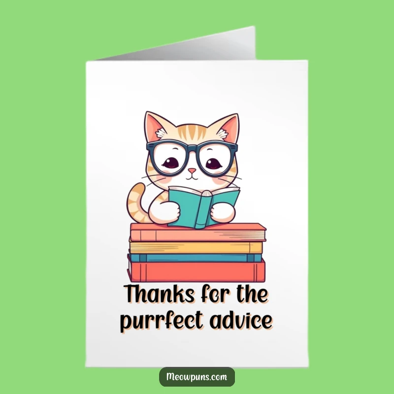 Free Printable Thank You Card: Wise Cat Reader, Funny DIY Downloadable Gift for Expressing Gratitude