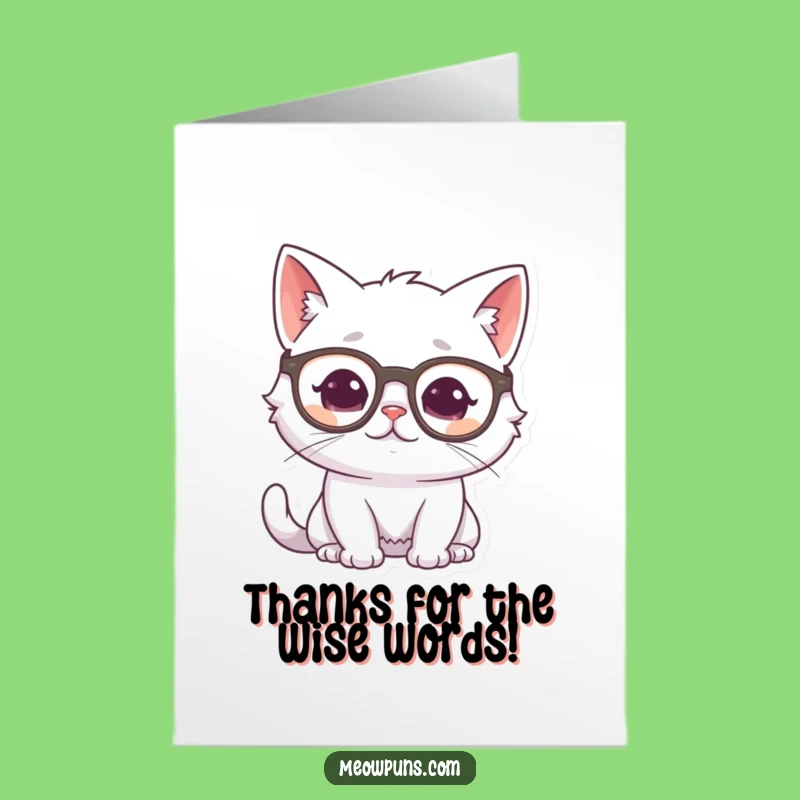 Free Printable Thank You Card: Wise Owl Cat, Thoughtful Downloadable Gift
