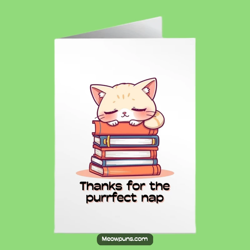 Free Printable Thank You Card: Sleepy Cat Napping - Humorous & Easy Paperless Gift