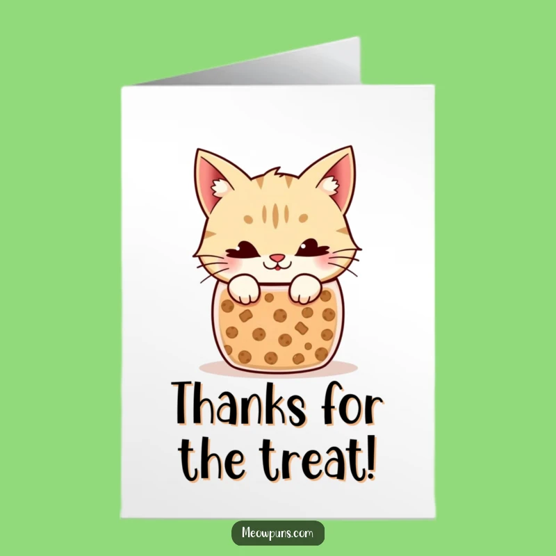 Free Printable Thank You Card: Cookie Jar Cat Thanks, DIY Downloadable Gift