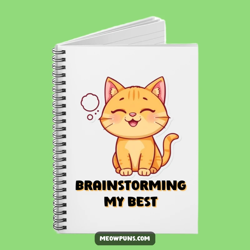 Funny Ginger Cat Thought Bubble Notebook: Jot Down Happy Ideas