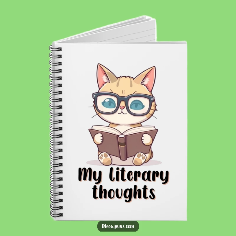 Funny Bookworm Cat Notebook: Jot Down Your Thoughts Like a Wise Feline Scholar