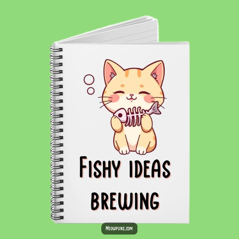 Funny Cat Fish Skeleton Notebook: Jot Down Feline Musings