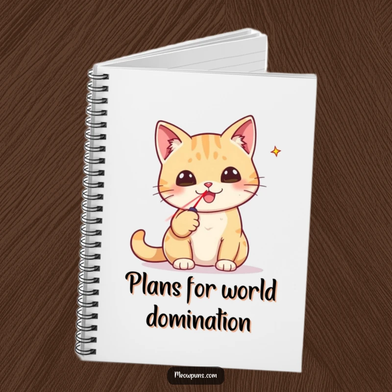 Funny notebook with a cat triumphantly holding a laser pointer, perfect for jotting down funny achievements.
