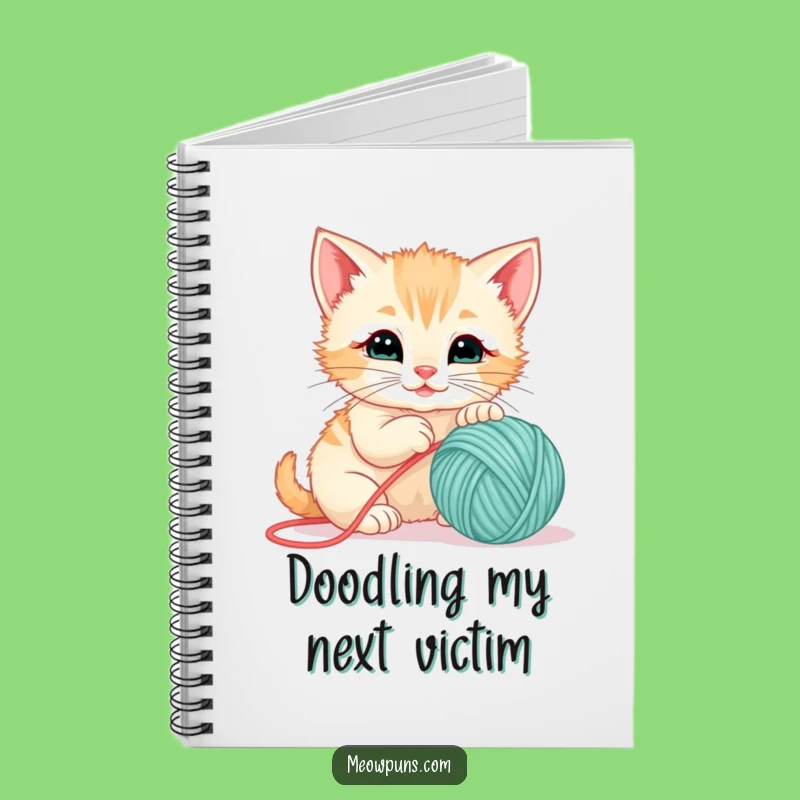 Funny Kitten Yarn Ball Notebook - Jot Down Ideas with Playful Flair