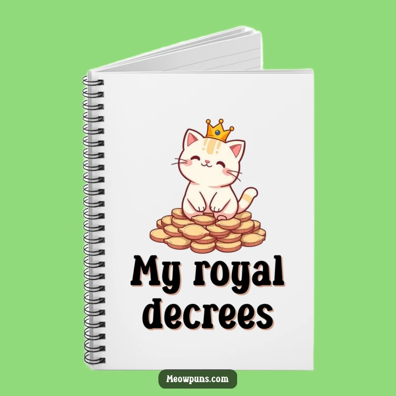 Funny Royal Cat Notebook: Jot Down Your Royal Decrees with Feline Flair