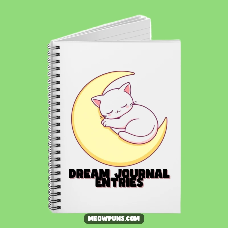 Funny Sleepy Cat Moon Notebook: Dreamy Thoughts with This Peaceful Feline!