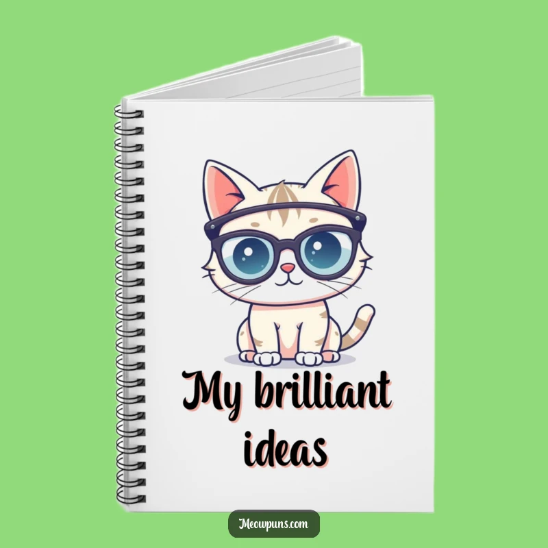 Funny Cat Glasses Notebook - Jot Down Ideas with Feline Intellect