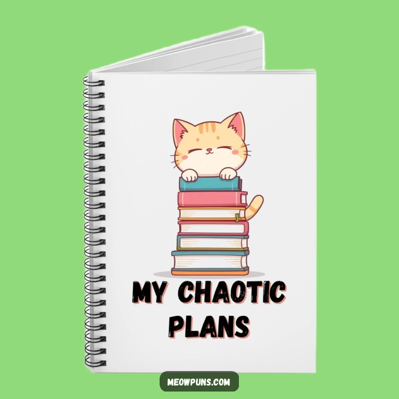Funny Book Balancing Cat Notebook: Record Your Thoughts with Literary Flair