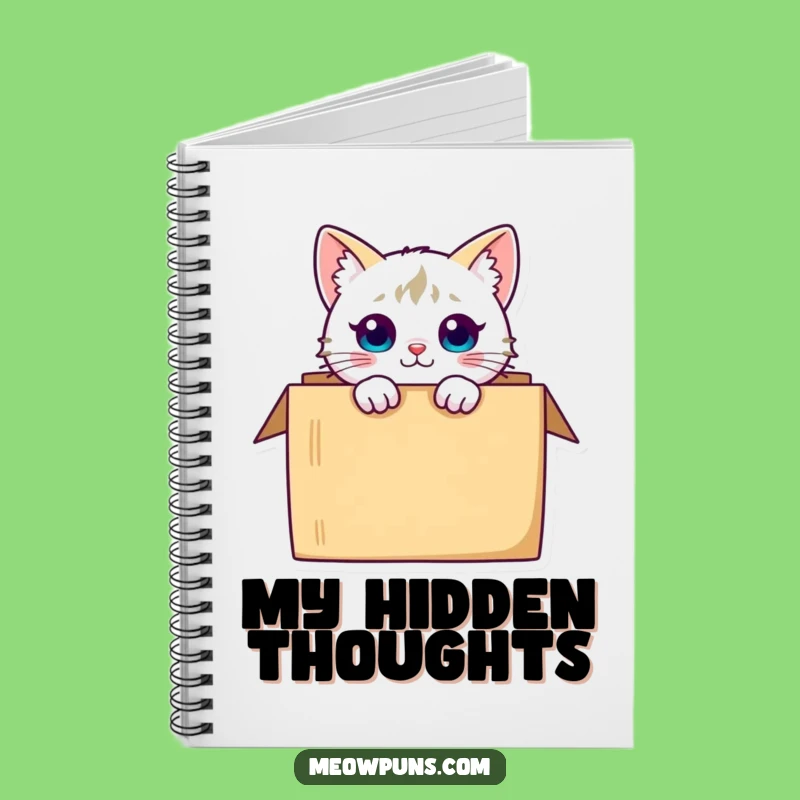 Funny Curious Cat Box Notebook Jot Down Your Mysteries