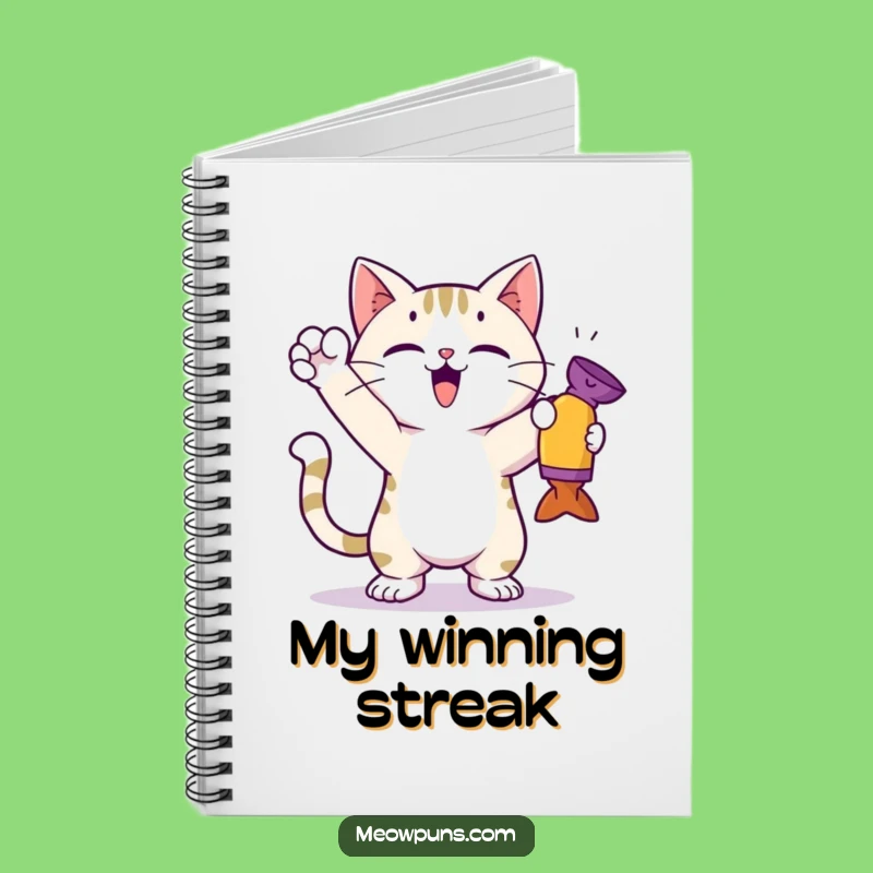 Funny Cat Toy Victor Notebook - Record Your Victories!