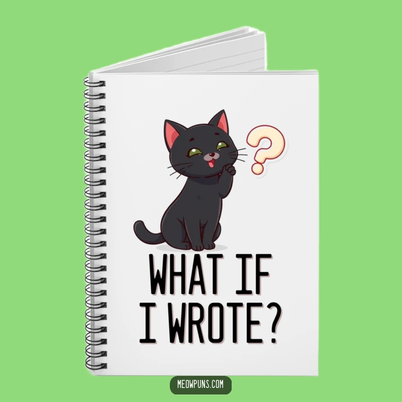 Funny Cat Journal: Black Cat Question Mark, Lined Notebook, Mystery Gift