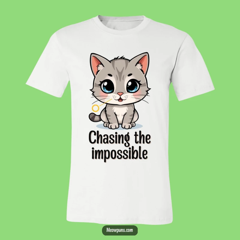 Funny Cat Laser Dot Chase Tee: Hilarious Feline Excitement Captured