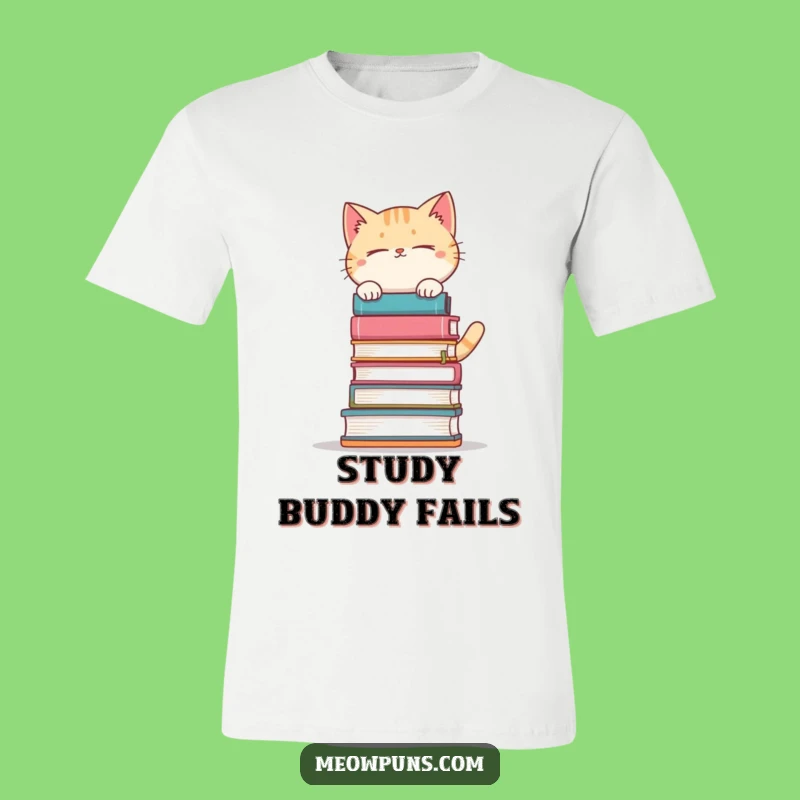 Funny Book Balancing Cat T-Shirt: Show Your Love for Books and Felines with This Hilarious Tee