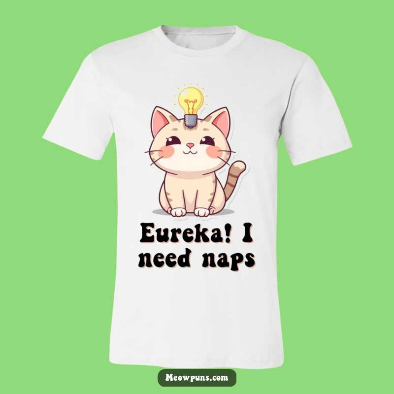 Funny Cat Lightbulb T-Shirt: Brilliant Cat Idea Tee for Humor Enthusiasts