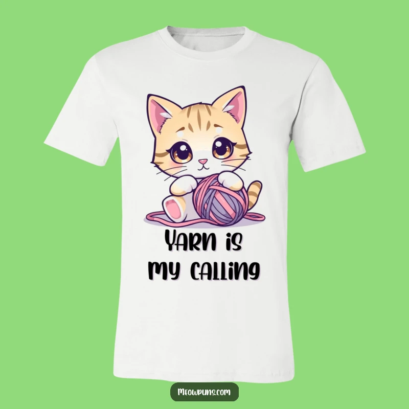 Funny Cat Yarn Ball T-Shirt - Obsessed Feline Fan Gift!