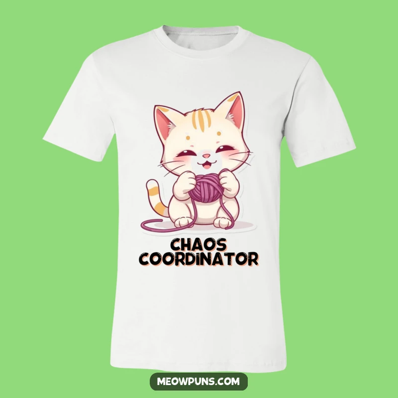 Funny Mischievous Cat Yarn T-Shirt - Wear Your Playful Spirit Hilariously