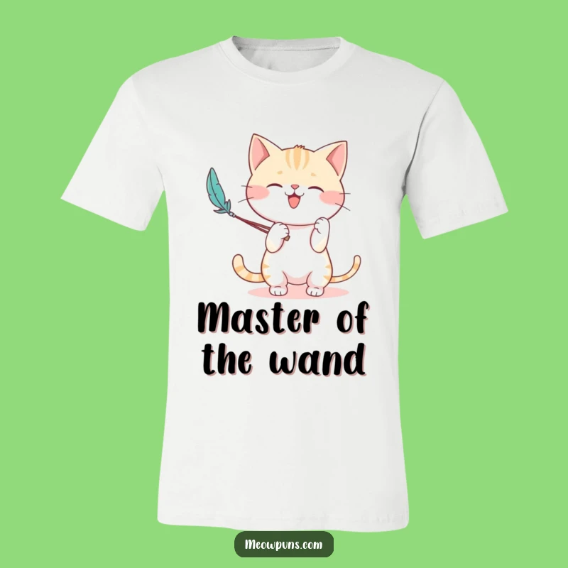Funny Cat Feather Wand T-Shirt: Wear Your Playful Spirit with Pride