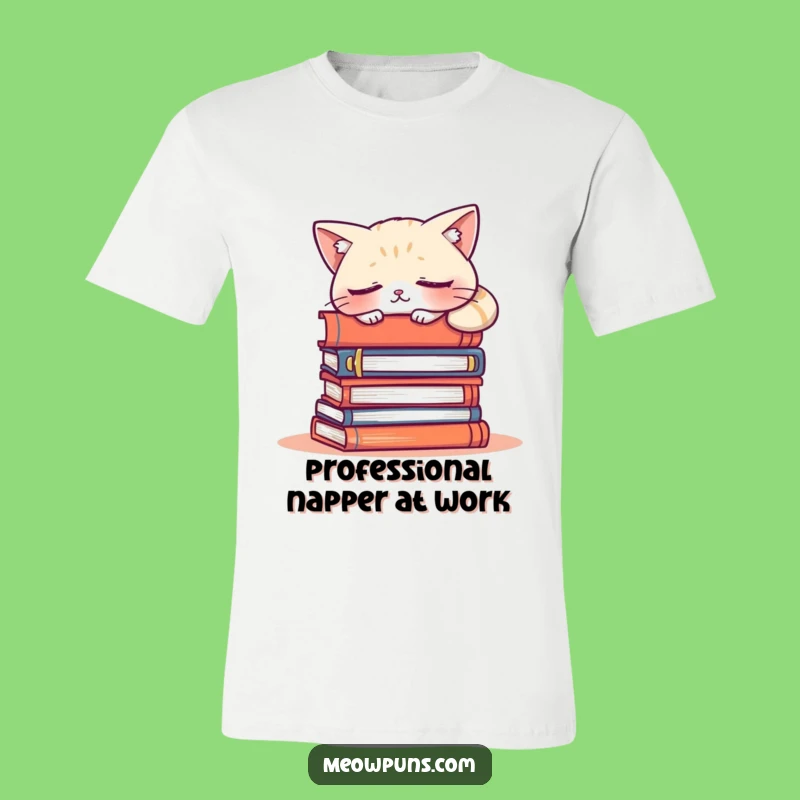 Funny Sleepy Cat Reading T-Shirt - Hilarious Gift for Bookworms & Cat Lovers