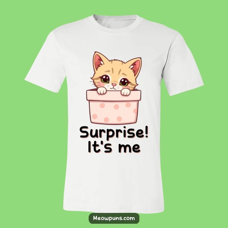 Funny Curious Cat Gift Box T-Shirt - Playful & Hilarious Tee for Cat Aficionados