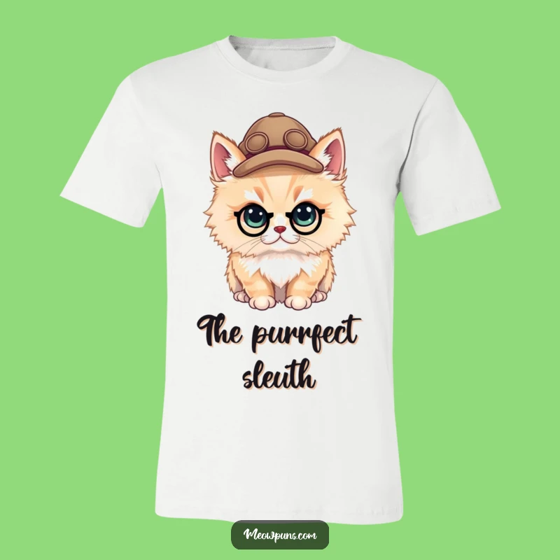 Funny Cat Detective T-Shirt: Solve Crimes and Look Stylish in This Hilarious Tee